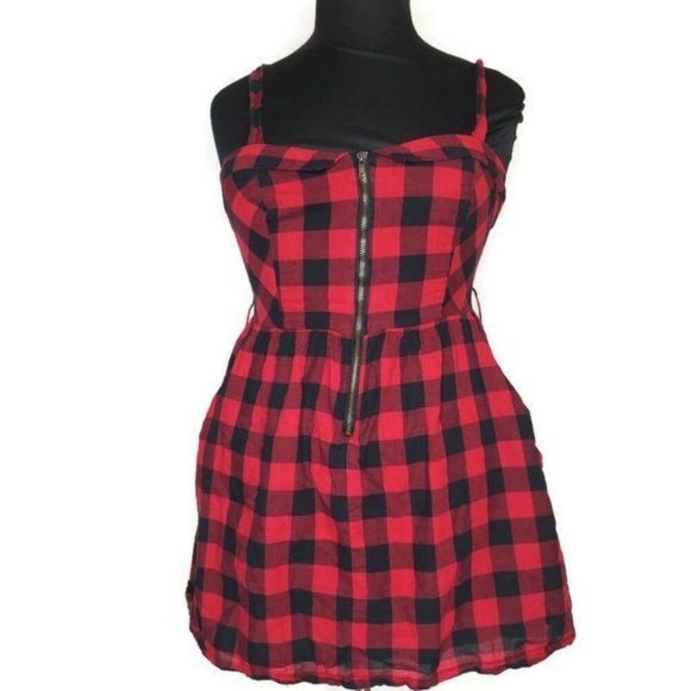 Faith 21 Red & Black Plaid Nova Check Buffalo Plaid Sleeveless Dress 1X fall